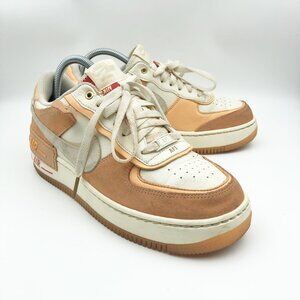 NIKE Air Force One Shadow Sisterhood Cashmere Orange Chalk Sneakers Womens 9